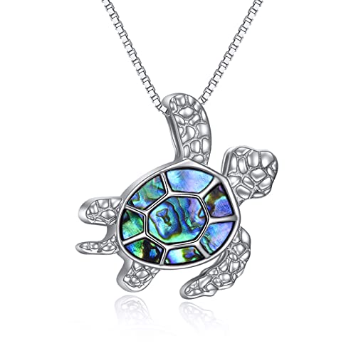 CRMAD Hummingbird/turtle/heart/dragonfly/bee/moon/tree of life Urn Necklace for Ashes Sterling Silver Jewelry for Women Memory Necklace - style: turtle