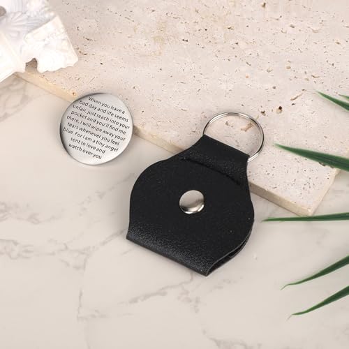 Mikovivi Pocket Angel Hug Coin Token Keychain Thoughtful Long Distance Funny Friendship Gift with Holder for Family Coworker Men Women Him Her Dad Mom Son Daughter Brother Sister Boy Girl Friend