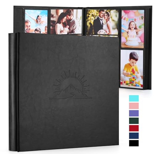 DazSpirit 4x6 Photo Album, 600 Pockets, Leather Cover with Slip-In Pages - color: Black, size: 600 Pockets