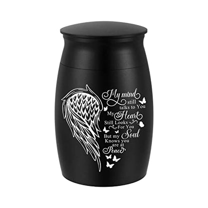 Small Urns for Human Ashes Aluminum Mini Urn for Ashes Wing Small Cremation Urn Memorial Keepsake Ash Holder-My Mind