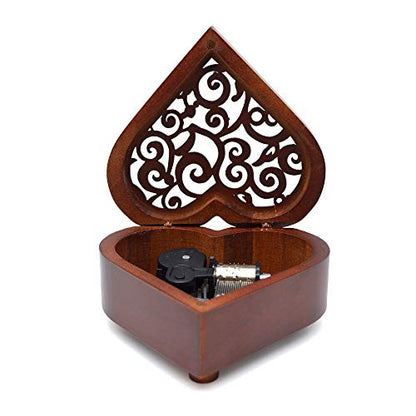 Sooharic Wooden Music Box Wind Up Clockwork Mechanism Small Musical Gifts (Let It Be) - color: Let It Be