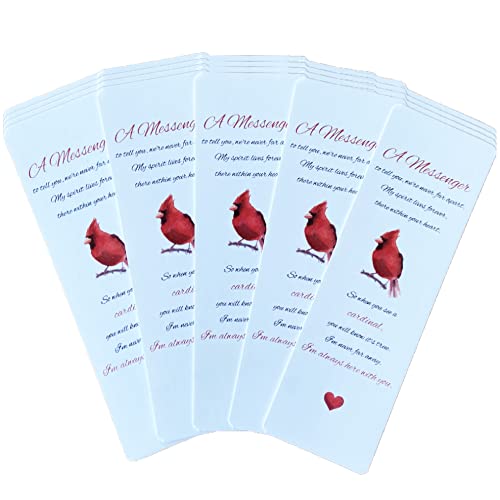 Funeral Favors for Guests - Cardinal Bookmarks with Sympathy Poem - Bulk Set of 24 - Hand Out at Celebration of Life, Memorial, Remembrance Service, Bereavement Ceremony - Thank You Gift, Keepsake - style: Cardinal