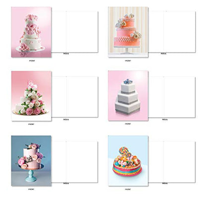 The Best Card Company - 36 Assorted Blank Notecards Bulk Box Set 4 x 5.12 Inch with Envelopes (36 Designs, 1 Each) Friendship Birthday Card Variety Pack - Cakes for All Seasons AM7074OCB-B1x36 - style: Cakes for All Seasons