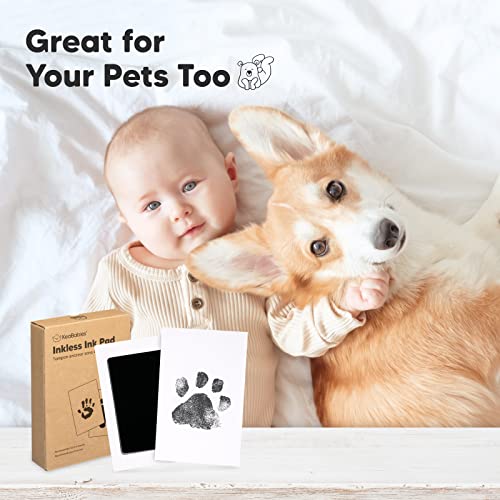 1pk Inkless Baby Hand and Footprint Kit, Mess Free Ink Pad (Jet Black, R) - color: Jet Black, size: 1-Pack, Regular 2.3" x 3.7"
