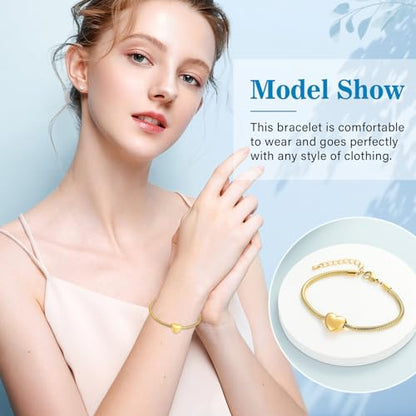 Imrsanl Heart Urn Bracelet for Ashes Cremation Jewelry for Women - color: Gold