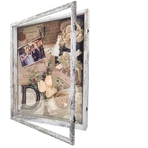 18x24 Extra Large Wedding Bouquet Shadow Box Display Case,White - color: White, size: 18*24