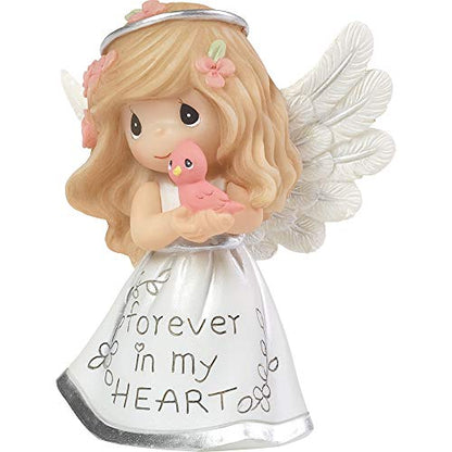 Precious Moments Inspirational Angels Forever in My Heart Resin Figurine 183428, Multicolor