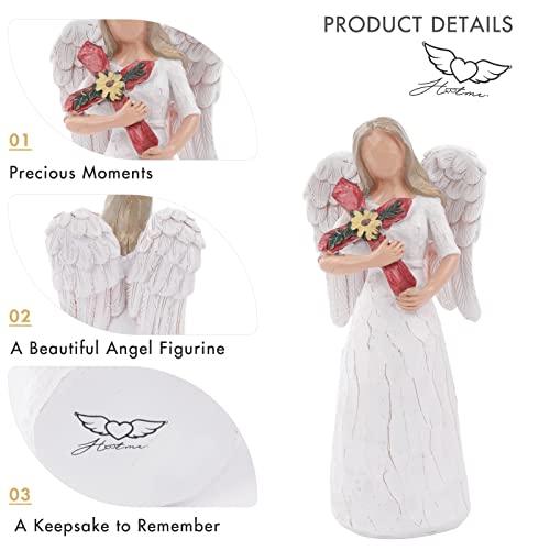 Sympathy Angel Figurine, Angel Holding A Cross Collectible Figurine | I Pray That You Grow in Christian Faith All The Days of Your Life - A Gift to Comfort and Encourage Hope and Healing - color: Sympathy Angel