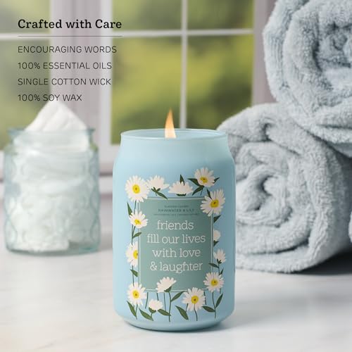 With Love Soy Wax Scented Candle: Friends Fill Our Lives w/Love & Laughter | Scented Candle, Home Decor, Gifts for Friends, Pure Essential Oils, Up to 60 Hours Burn Time, Glass Jar w/ Bamboo Lid - style: Friends Fill Our Lives
