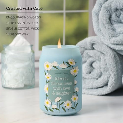 With Love Soy Wax Scented Candle: Friends Fill Our Lives w/Love & Laughter | Scented Candle, Home Decor, Gifts for Friends, Pure Essential Oils, Up to 60 Hours Burn Time, Glass Jar w/ Bamboo Lid - style: Friends Fill Our Lives