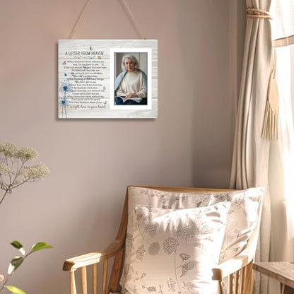 Letter from Heaven Memorial Picture Frame, Sympathy Gifts Bereavement Gifts for Loss of Loved One, In Loving Memory Photo Frame Gift, Memorial Condolences Remembrance Mother Father Gift 4x6 in