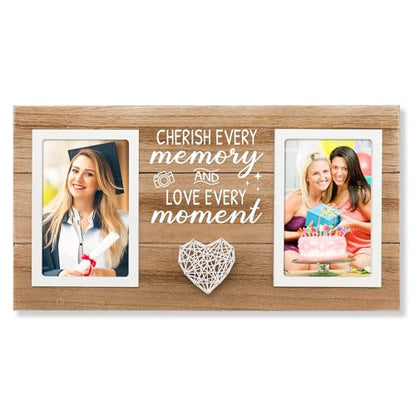 Graduation Gift for Her Him Picture Frame, Birthday Gifts for Women, Men, Friend, Family Coworker Photo Frame, Holds 2pcs 4x6 Pictures - style: women and men