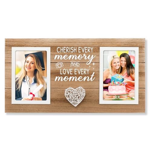 Graduation Gift for Her Him Picture Frame, Birthday Gifts for Women, Men, Friend, Family Coworker Photo Frame, Holds 2pcs 4x6 Pictures - style: women and men