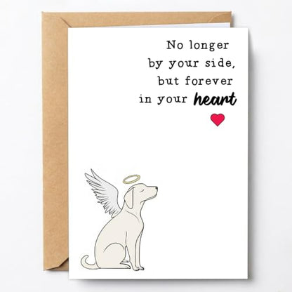 PTRUKD, Pet Sympathy Card That Will Stay In Your Heart Forever, Lost Dog, Pet Owner Sympathy, Pet Memorial Bereavement, Dog Owner Loss Card, Suitable for Funerals - color: PLOS-KM-140