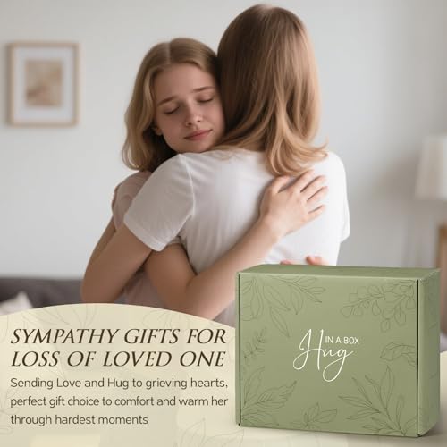 Sympathy Gifts for Loss of Loved One Dad Mom Memorial Bereavement Gift Idea | Grief Condolences Gift Baskets for Loss of Mother Father Husband, Hug In A Box Sorry for Loss Miscarriage Gifts for Mothers