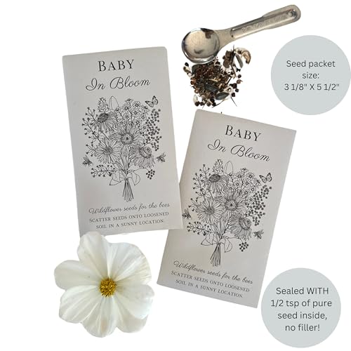 Wildflower Baby Shower Favors Seed Packets Pack of 25 Baby in Bloom Shower Favors Wildflower Baby Shower Favors | Baby in Bloom seed packet favor