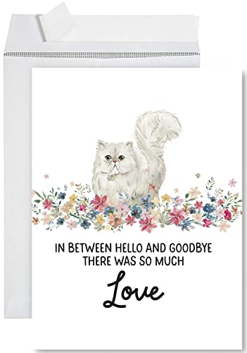 Andaz Press Jumbo Pet Sympathy Card with Envelope, Sorry For Your Loss Card, Persian Cat, Loss Of Pets, Cat Grief Bereavement Card with Big Blank Space to Send to Friends, Family, 8.5" x 11", 1-Pack - color: Persian Cat