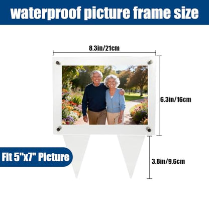 Waterproof Picture Frame for Grave 5x7, Outdoor Picture Frame - color: Clear