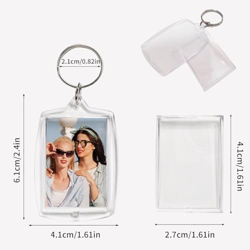 Double Sided Acrylic Photo Keychain, Personalized DIY Photo Key Fob for 1.7x1.1 Inch Photocard