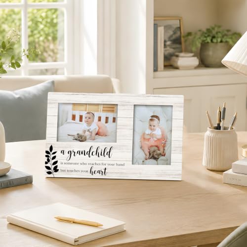 Grandchild Double Picture Frame 4x6, Grandparents Two Photo Frame - color: color-10