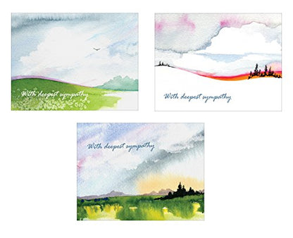 Sympathy Cards - With Deepest Sympathy - Boxed Set of Bulk Assorted Blank Condolence Cards and Envelopes