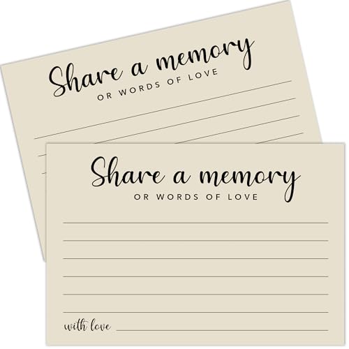 Share a Memory Cards for Celebration of Life, Graduation, Retirement, Birthdays, Guest Book Ideas, Funeral Sign In Book For Memorial Service, 4x6 Inches Set of 50 Pcs(Vanilla Cream) -A08 - color: Beige