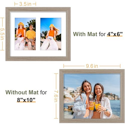 Vittanly 8x10 Collage Picture Frame, Displays 2Pcs 4x6 Photos, Light Taupe - color: Light Taupe, size: 8x10