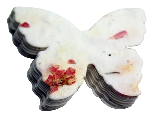 Of The Earth Handmade Paper - Wildflower Seed Paper Butterfly Shape - Large 3" - Set of 24 (24s Pink Petal) - color: 24s Pink Petal