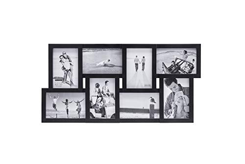 Malden International Designs 8-Opening 4x6 Collage Picture Frame, Black Plastic, Wall Mount - color: Black