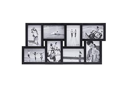 Malden International Designs 8-Opening 4x6 Collage Picture Frame, Black Plastic, Wall Mount - color: Black