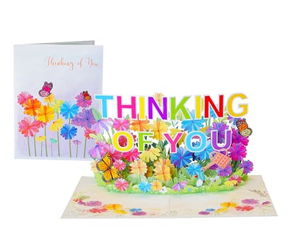 3D Thinking Of You Card, Pop Up Sympathy Cards with Envelopes, Sorry for Your Loss Card, Religious Pop Up Sympathy for Loss of Loved one, Pop Up Anniversary Cards (6x8 in Thinking of You) - color: Thinking of You