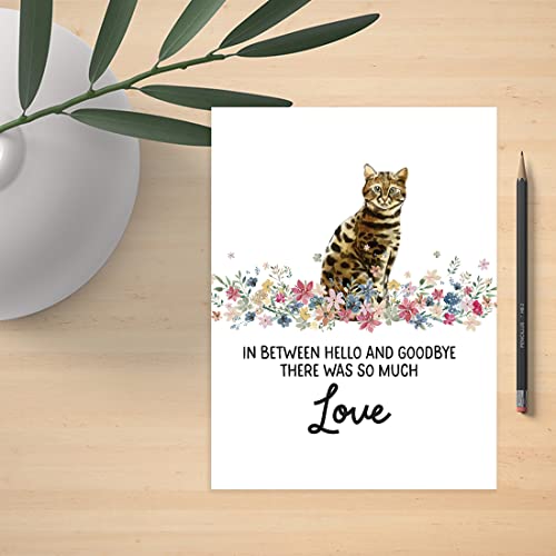 Andaz Press Jumbo Pet Sympathy Card with Envelope, Sorry For Your Loss Card, Bengal Cat Loss Of Pets, Cat Grief Bereavement Card with Big Blank Space to Send to Friends, Family, 8.5" x 11", 1-Pack - color: Bengal Cat