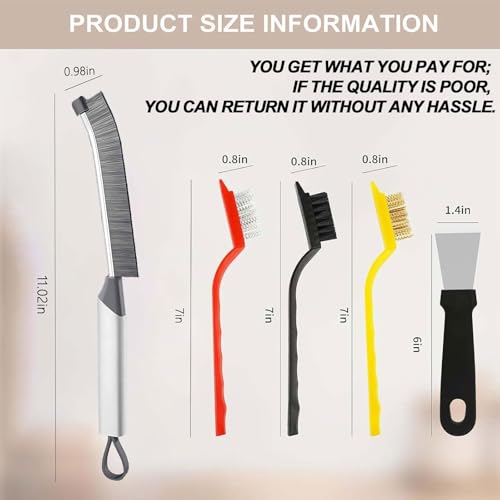 9-Piece Commercial-Grade Crevice Cleaning Brush Set, Ultra-Stiff Heavy-Duty Gap Scrubber Tools for Bathroom Grout, Window Tracks & Auto Detailing, Zero Cross-Contamination Arsenal