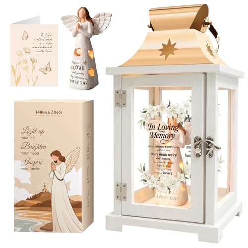 Homazing Memorial Lantern - Bereavement Sympathy Gifts for Loss of Loved One Memorial Gifts for Loss of Mother Loss of Father Remembrance Gifts Thoughtful Funeral Gifts for Loss of Loved One - color: When Tomorrow Starts Without Me