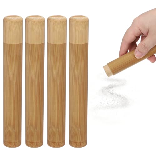 uxcell 4pcs Bamboo Scattering Urn, 7.5" x 1" Small Cremation Tube with Lid Mini Keepsake Brown for Male Female Pet Dog Brown - size: 7.5" x 1"