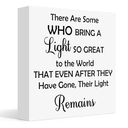 Bereavement Gift In Loving Memory Sign Sympathy Gifts for Loss of Friends Sister Brother Grieving Present for Remembrance Table Decor for Home Office Bedroom Wooden Box Sign Desk Decor