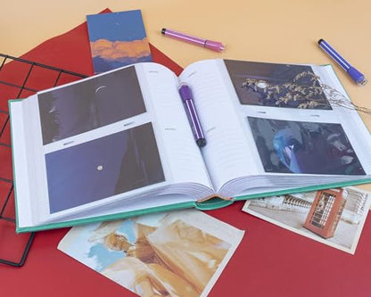 Photo Album Hold 200 4x6 Photos with Front Window for DIY (Crystal Green) - color: Crystal Green