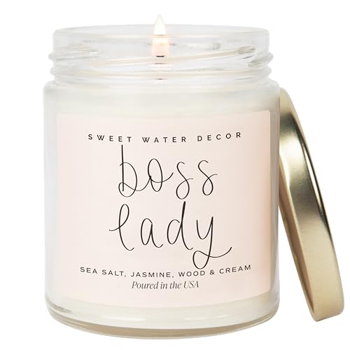 Sweet Water Decor Boss Lady Candle - Work Bestie, New Job Gifts for Women - Boss Gifts for Women - 9oz Clear Jar, 40+ Hour Burn Time - Made in the USA - style: Boss Lady