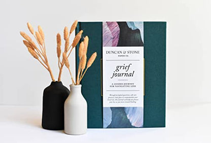 Duncan & Stone Guided Grief Journal with Prompts & Photo Pocket, Teal - color: Teal