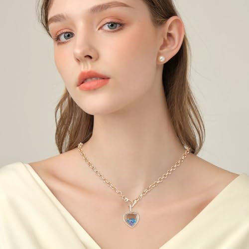 NBEADS Locket Pendant Necklaces, Memory Locket Charms Brass Floating Memory Necklace - style: Heart