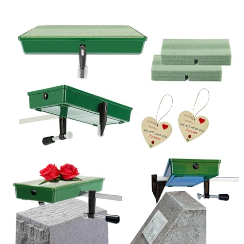 Cemetery Saddles,Grave Headstones Saddle - 6-12",2 Pack,Never Blown Away | Gravestones Saddle Frame for Christmas,Mother's Day,Memorial Day,Tombstone Monument Decor to Tributes Loved Ones(Patented) - color: Green, size: 3 to 12 inches
