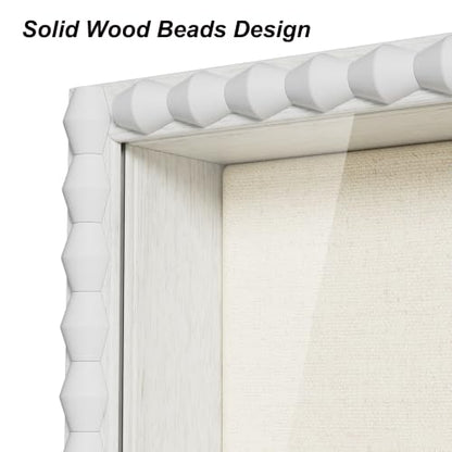Love-KANKEI Deep Shadow Box Frame 11x14,Solid Wood Beaded Edge Frame,White - color: White, size: 11x14