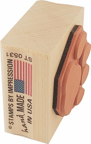 Paw Print Rubber Stamp - 1.25" Imprint - color: Black