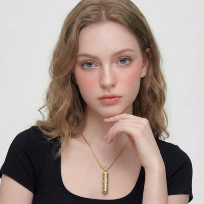 Cylinder Urn Necklace Crystal Tree of Life Cremation Jewelry Pendant for Women Men Vial Cremation Ash Pendant Loved One Memorial Jewelry with Mini Keepsake Urn Ash - Always In My Heart - color: All Gold-Always In My Heart
