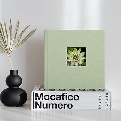 1DOT2 Small Photo Album 4x6, Hold 60 Photos with Memo, Sage Green | Vertical Slip-in Pockets, Linen Cover with Writing Space, For Wedding Baby Mother's Day - color: Sage Green, size: 4x6