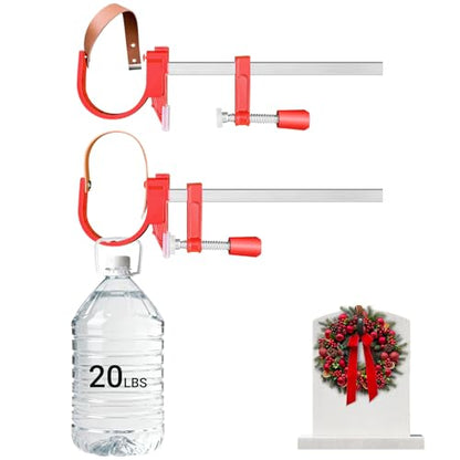 Christmas Grave Wreath Holder,Headstones Hanger,Adjustable 3-8" - 2 Pack - color: Red, size: 3 to 8 inches