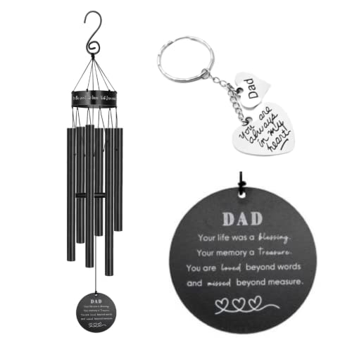 Memorial Wind Chimes for Loss of Loved One Prime, Outdoor Memory Chimes, Mother, Grandma, Grandpa, Father Personalized Bereavement Windchimes, Sympathy Remembrance Chime, Windchime Gift (Dad Memorial) - size: Dad Memorial