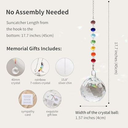 Hgelda Mom Sympathy Gifts for Loss Crystal Suncatcher Ornaments - color: Mom