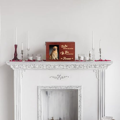 DGDCDV Pet Memorial Urns for Dogs or Cats Ashes with Photo Frame - size: X-Large