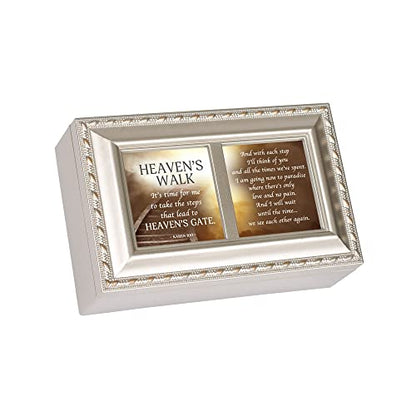 Cottage Garden Heaven's Walk Gate Champagne Jewelry Music Box Plays Amazing Grace